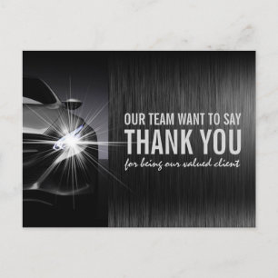 Postal Black Car Automotive Company Gracias Postcard