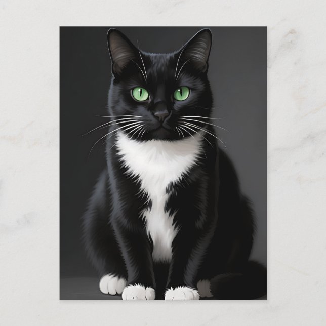 Postal Black Cat Emerald Eyes (Anverso)