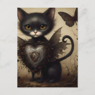 Postal Black Cat Fairy
