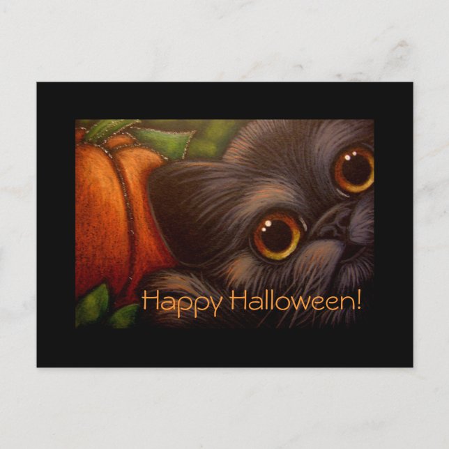 postal BLACK CAT & PUMPKIN HALLOWEB (Anverso)