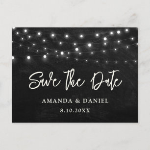 Postal Black Chalkboard String Lights Save the Date