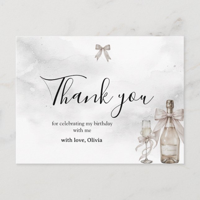 Postal Black Coquette Minimalist Elegant 50th Birthday  (Anverso)