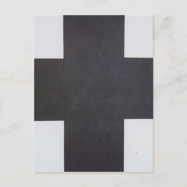 Postal Black Cross by Kazimir Malevich (Anverso)