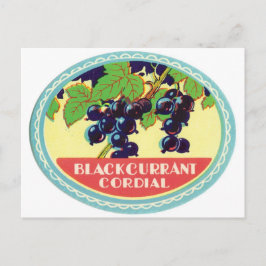 Postal Black Currant Cordial Darries Berries Vintage Labe