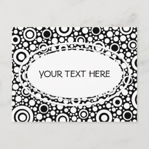 Postal Black Dots & Circles Grid + tu trasero. y texto