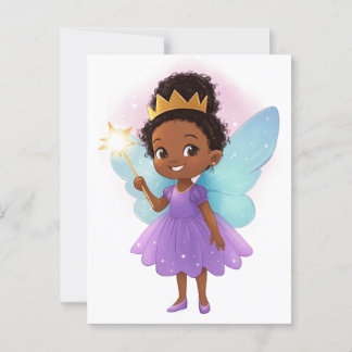 Postal Black Fairy Girl Postcard 