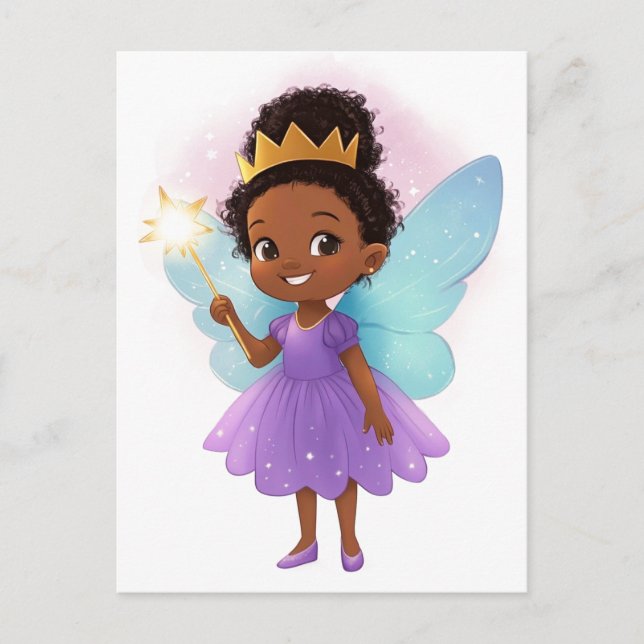 Postal Black Fairy Girl Postcard  (Anverso)