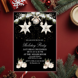 Postal Black & Gold Elegant Holiday