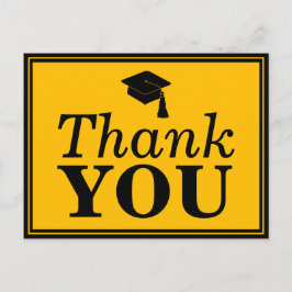 Postal Black Gold Grad Cap Gracias