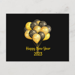 Postal Black Happy New Year 2023