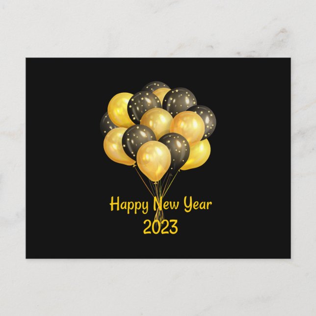 Postal Black Happy New Year 2023 (Anverso)