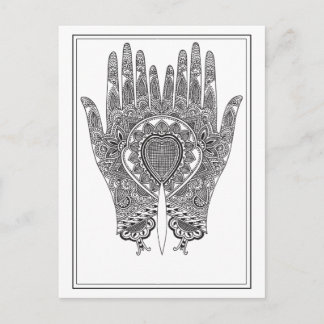 Postal Black Henna Hands
