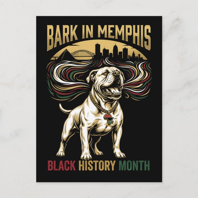 Postal Black History Month American Bulldog Cultural Art (Anverso)