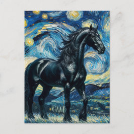 Postal Black Horse Van Gogh