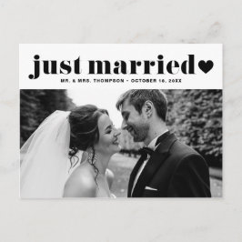Postal Black Just Married Retro Bold Typography