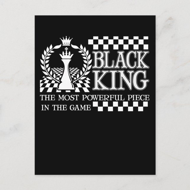 Postal Black King Chess Piedra Black African American Men (Anverso)