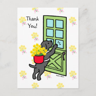 Postal Black Lab con Daffodils