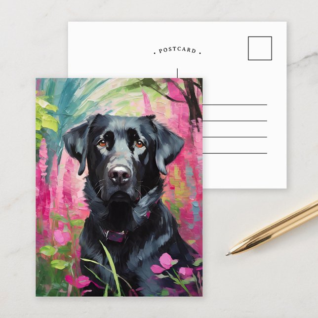 Postal Black Lab Retrato Arte Moderno (Subido por el creador)