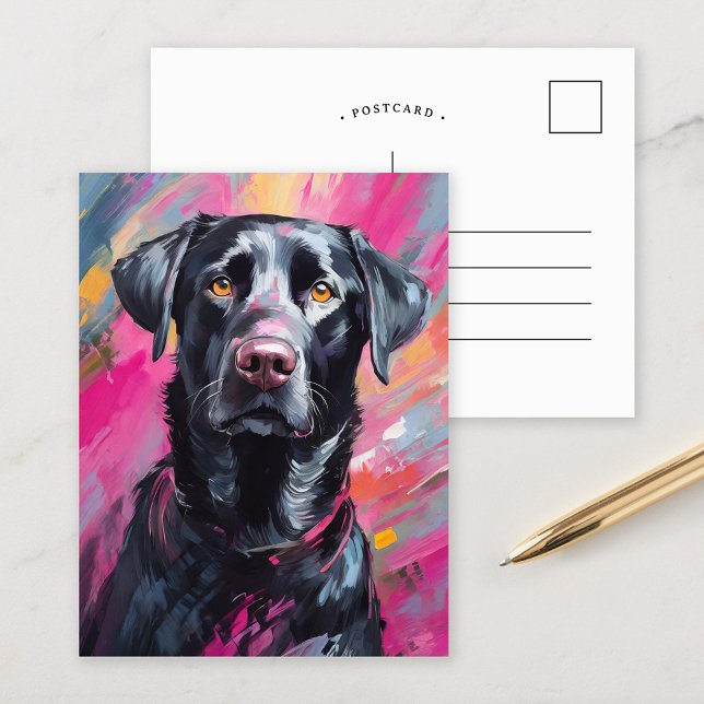 Postal Black Lab Retrato Arte Moderno (Subido por el creador)