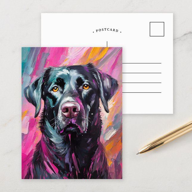 Postal Black Lab Retrato Arte Moderno (Subido por el creador)