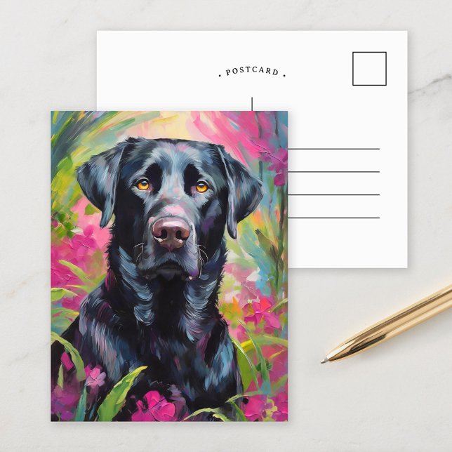 Postal Black Lab Retrato Arte Moderno (Subido por el creador)