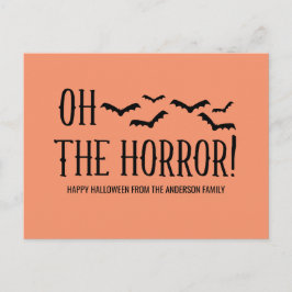 Postal Black Oh the Horror Halloween Postcard