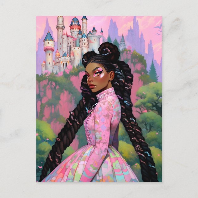 Postal Black Princess Fantasy Art (Anverso)