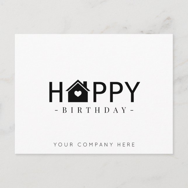 Postal Black Real Estate Happy Birday (Anverso)