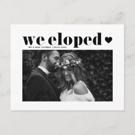 Postal Black Retro negrita tipografía Boda Elopement
