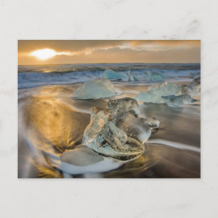 Postal Black Sand Beach   Jokulsarlon Islandia meridional