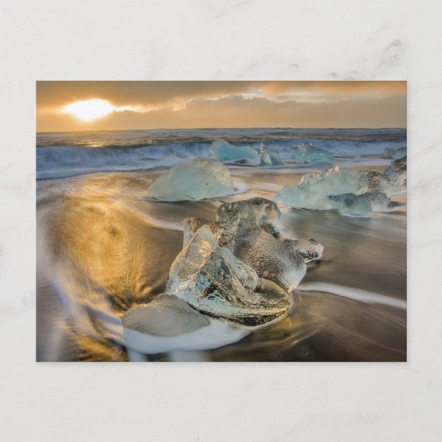 Postal Black Sand Beach | Jokulsarlon Islandia meridional (Anverso)