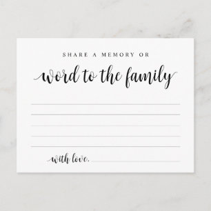Postal Black Script, Funeral Service, Share a Memory Card