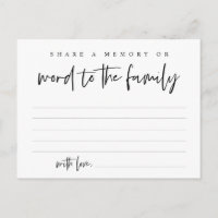 Black Script, Funeral Service, Share a Memory Card