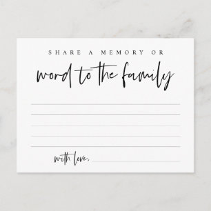 Postal Black Script, Funeral Service, Share a Memory Card