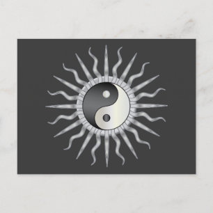 Postal Black Starburst Yin Yang