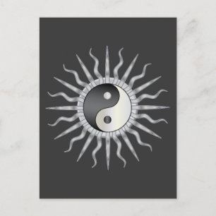 Postal Black Starburst Yin Yang