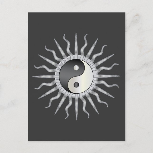 Postal Black Starburst Yin Yang (Anverso)