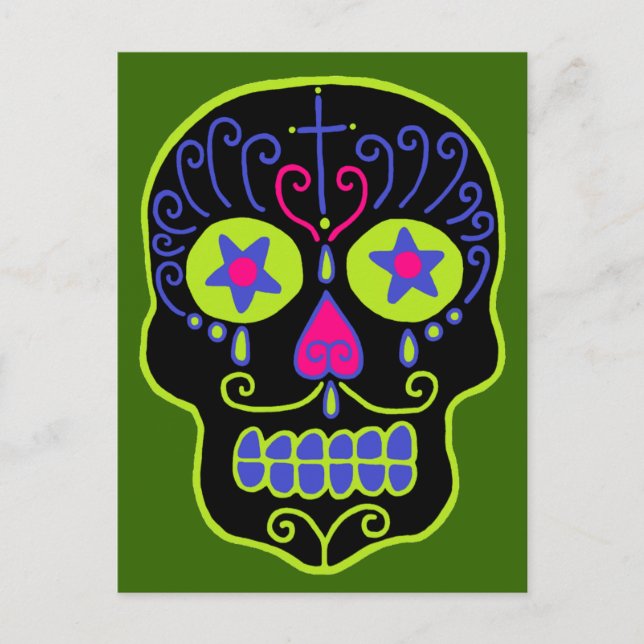 Postal Black Sugar Skull (Anverso)