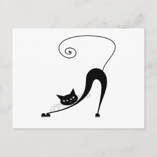 Postal Black Whimsy Kitty 2
