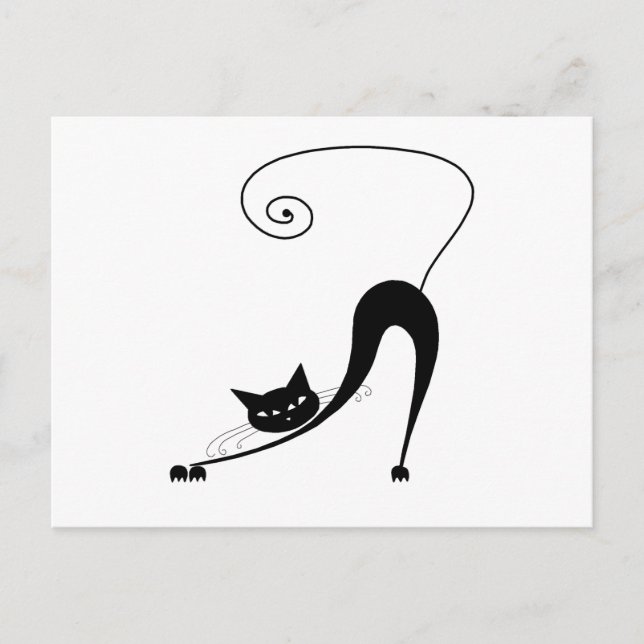 Postal Black Whimsy Kitty 2 (Anverso)