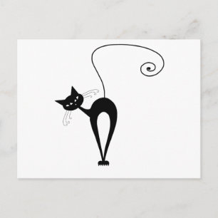 Postal Black Whimsy Kitty 3