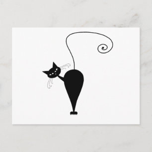Postal Black Whimsy Kitty 5