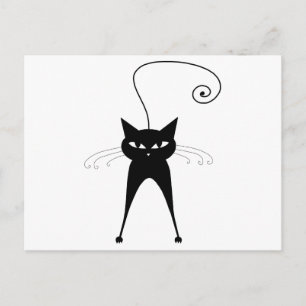 Postal Black Whimsy Kitty 6
