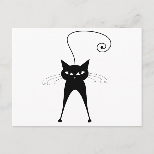 Postal Black Whimsy Kitty 6 (Anverso)