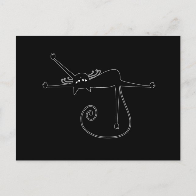 Postal Black Whimsy Kitty 7 (Anverso)