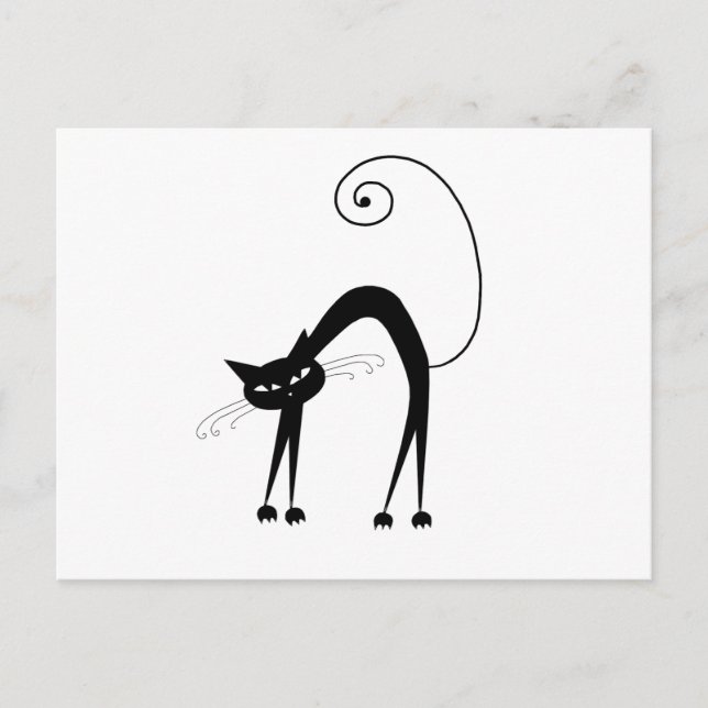 Postal Black Whimsy Kitty 9 (Anverso)