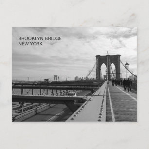 Postal Black White Brooklyn Bridge - NY New York nr 1