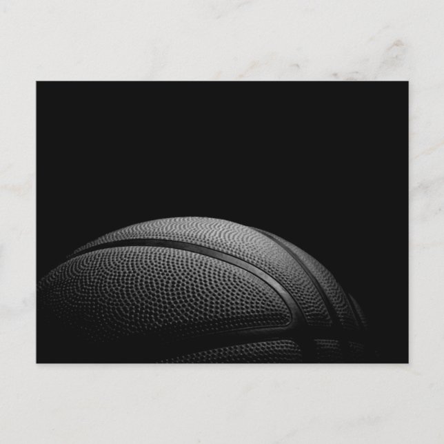 Postal Black & White Close-up Basketball Postcard (Anverso)