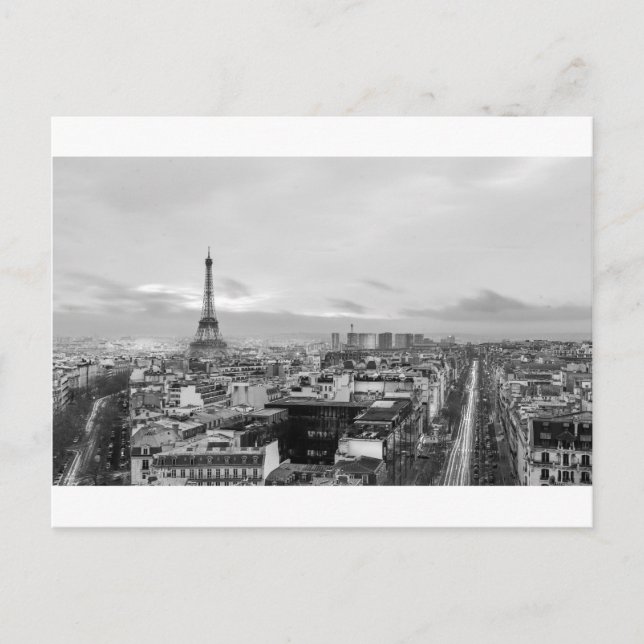 Postal Black&White: Eiffel Tower, París, Francia (Anverso)