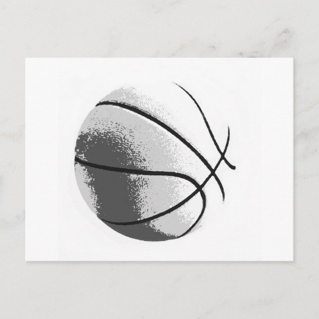 Postal Black White Gray Trendy Pop Art Basketball (Anverso)